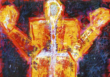 Cristo Superstar, tecnica mista cm 100x100